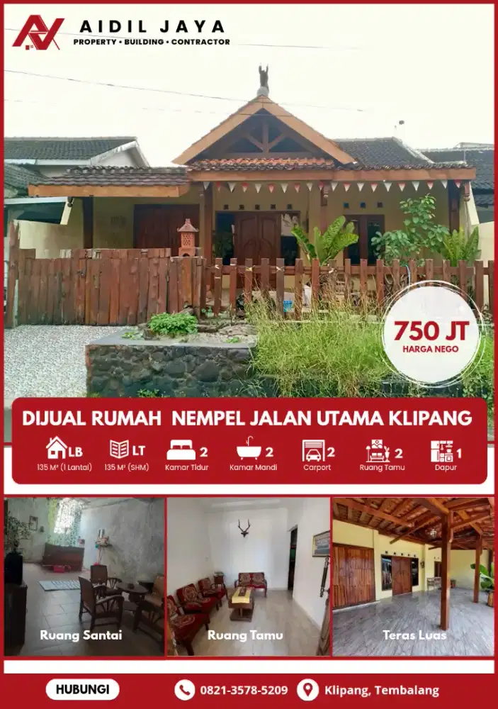 Rumah Siap Huni Nempel Jl. Raya Klipang Tembalang