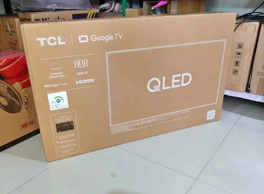 Tv tcl qled 43 google tv baru youtube netflix