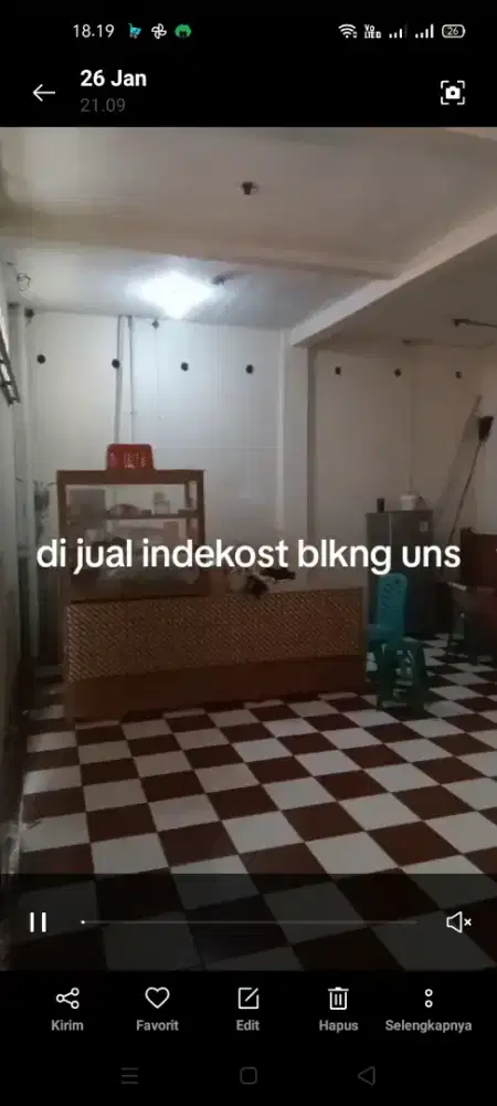 Di jual indekost belakang kampus uns pusat