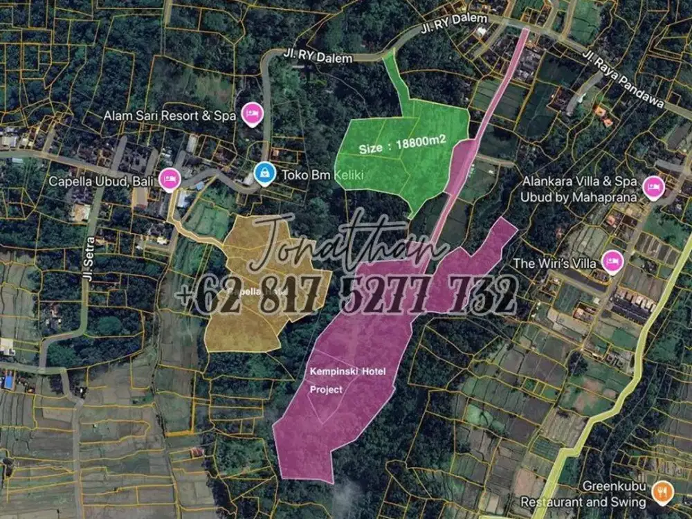 Dijual Tanah Riverside Premium Keliki Ubud Bali Dekat Capella Ubud