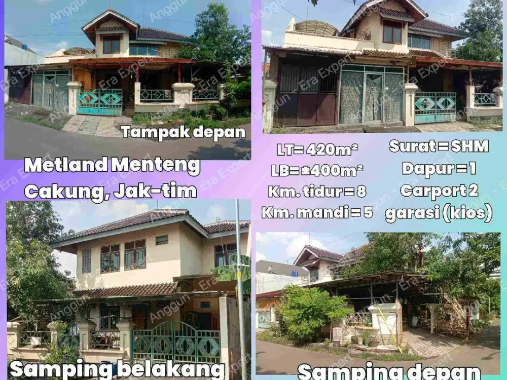 Dijual Rumah Hook 2 Lantai (2 Kavling jadi 1) di Metland Menteng, Cakung, Jaktim
