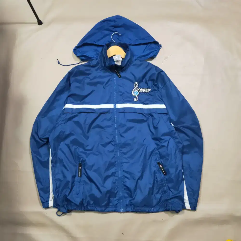 jacket windbreaker champion x cycamore baseball band used verygood