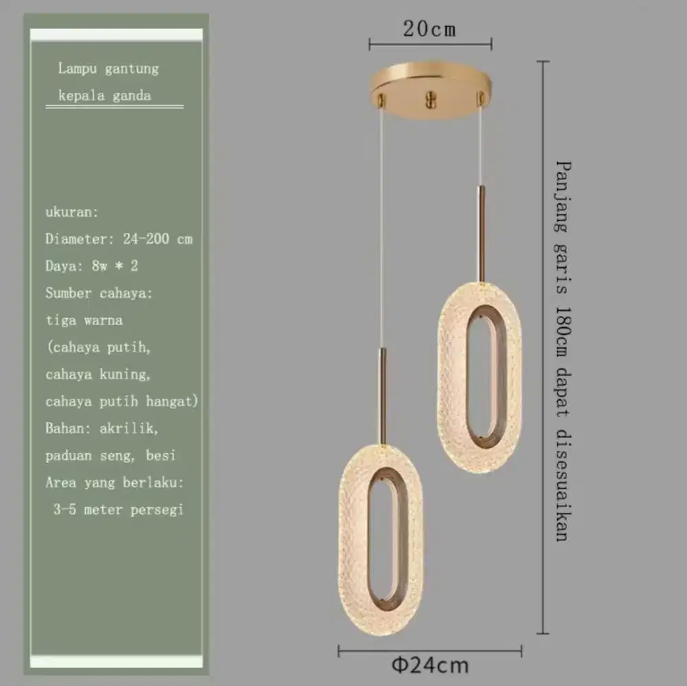 Lampu Gantung Kristal Minibar Minimalis