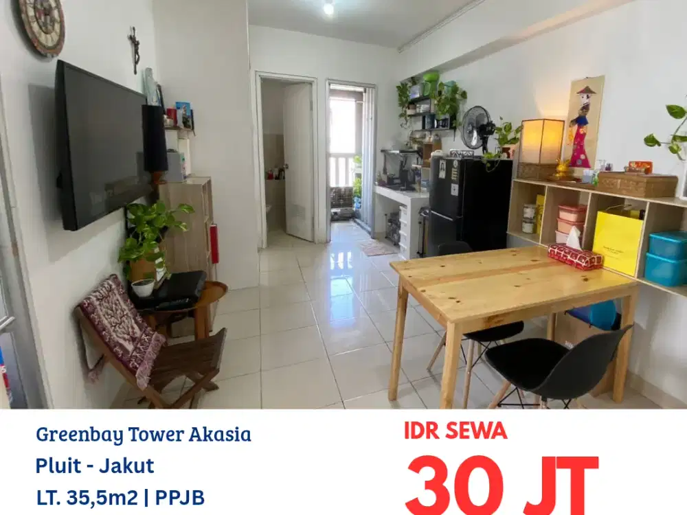HFN0251 apartemen Greenbay tower Akasia 2BR furnish lantai 20 Pluit Jakarta Utara
