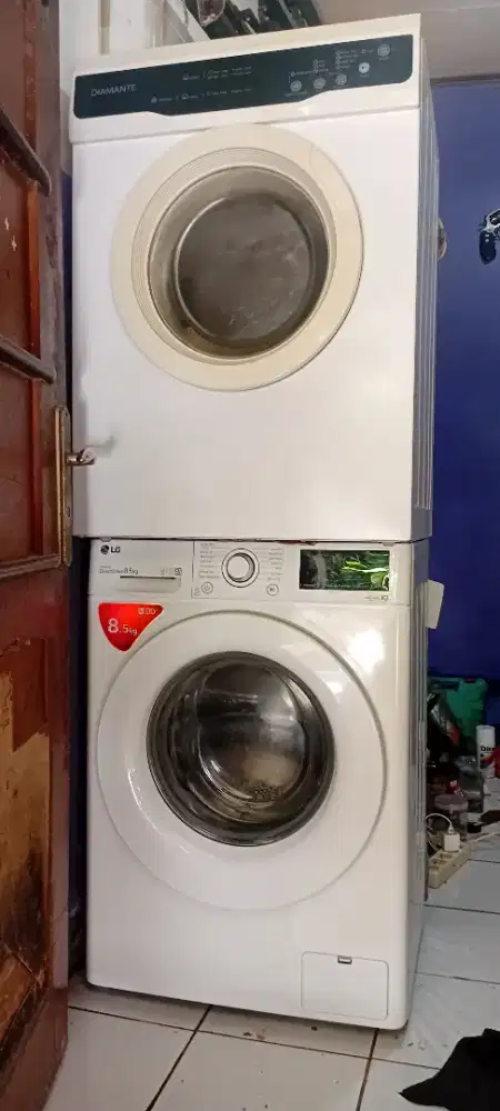 1 Set Mesin Cuci dan pengering pakaian konversi gas