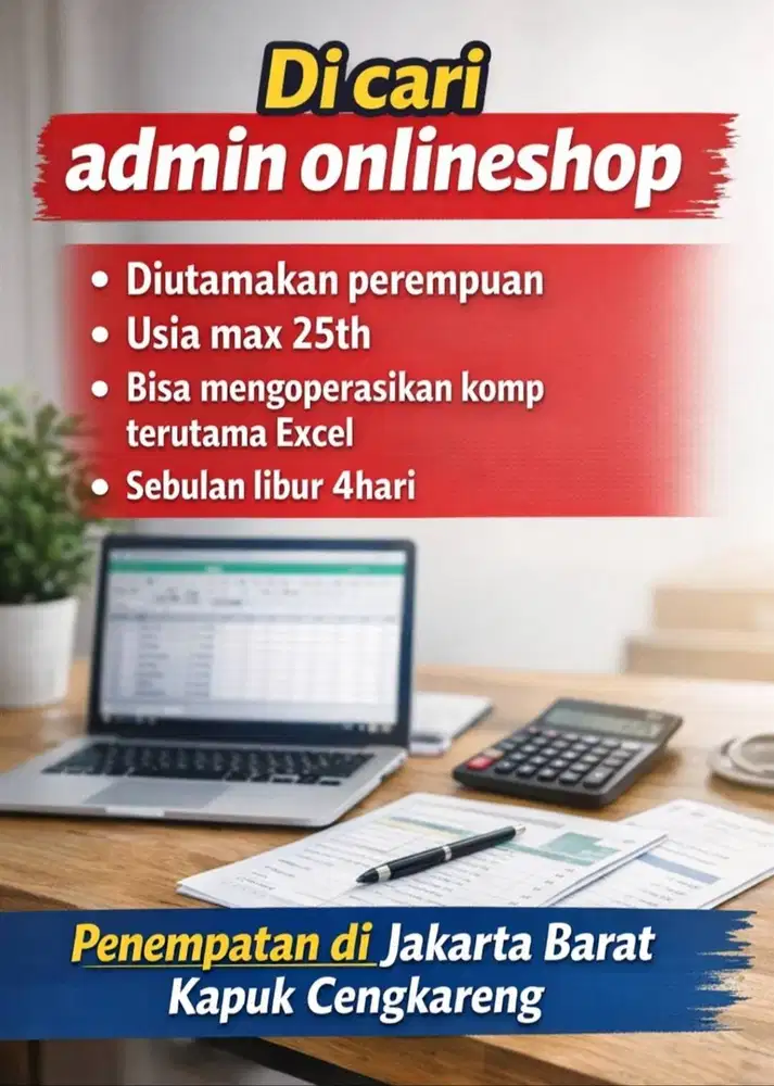 Dicari cepat admin onlineshop