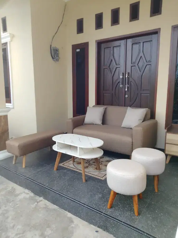 Sofa modern retro polos + meja