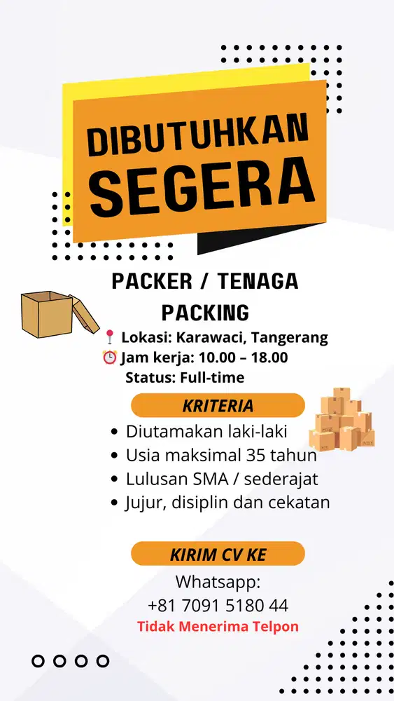 Lowongan Kerja Packing Barang
