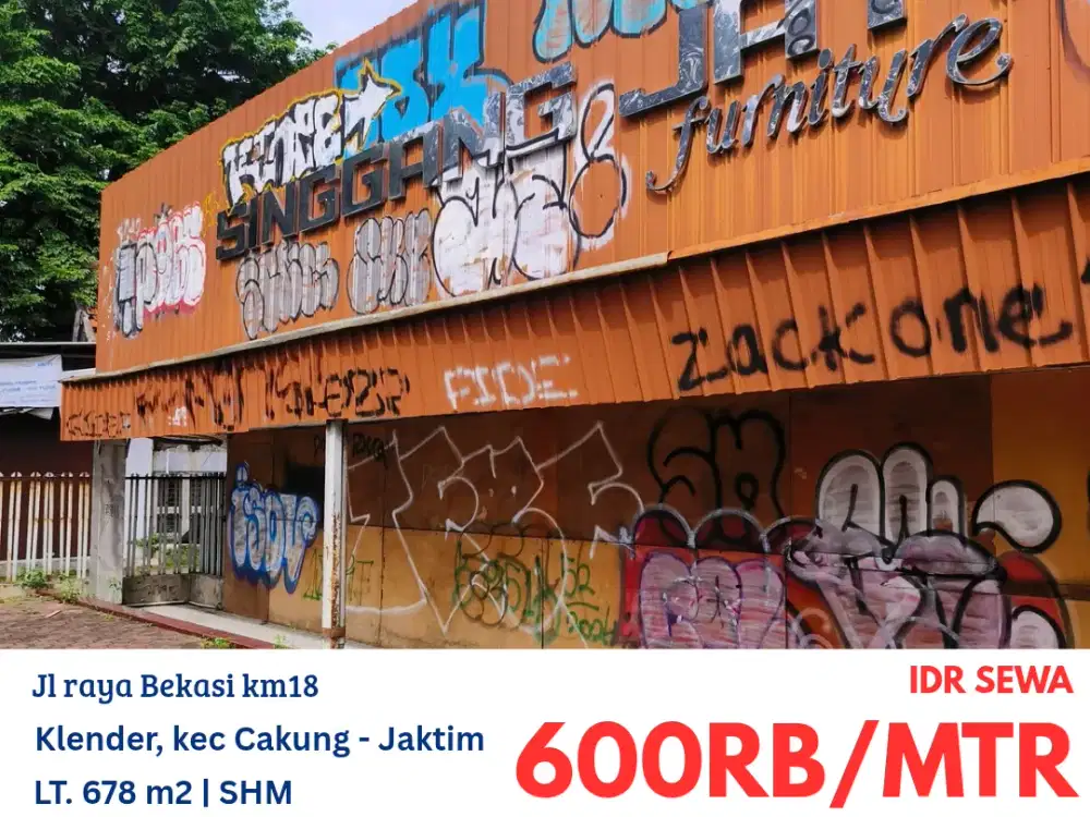 HFN0342 SEWA ex showroom furniture Singgang Jati di jalan raya Bekasi km18, Jakarta Timur