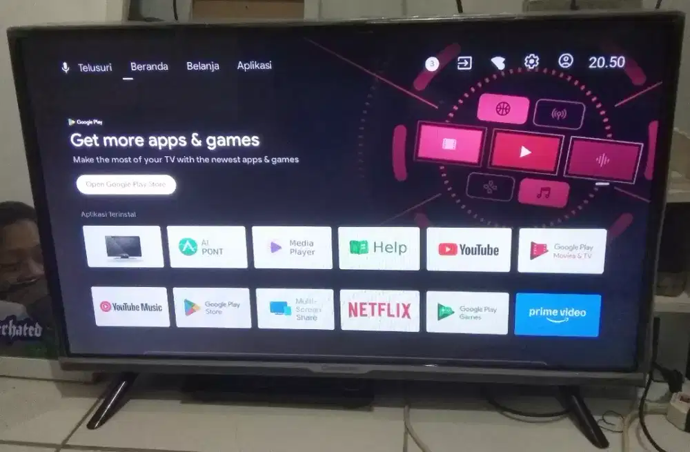 TV 32 INC LED CHANGHONG ANDROID+DIGITAL NETFLIX YOUTUBE TV DIGITAL