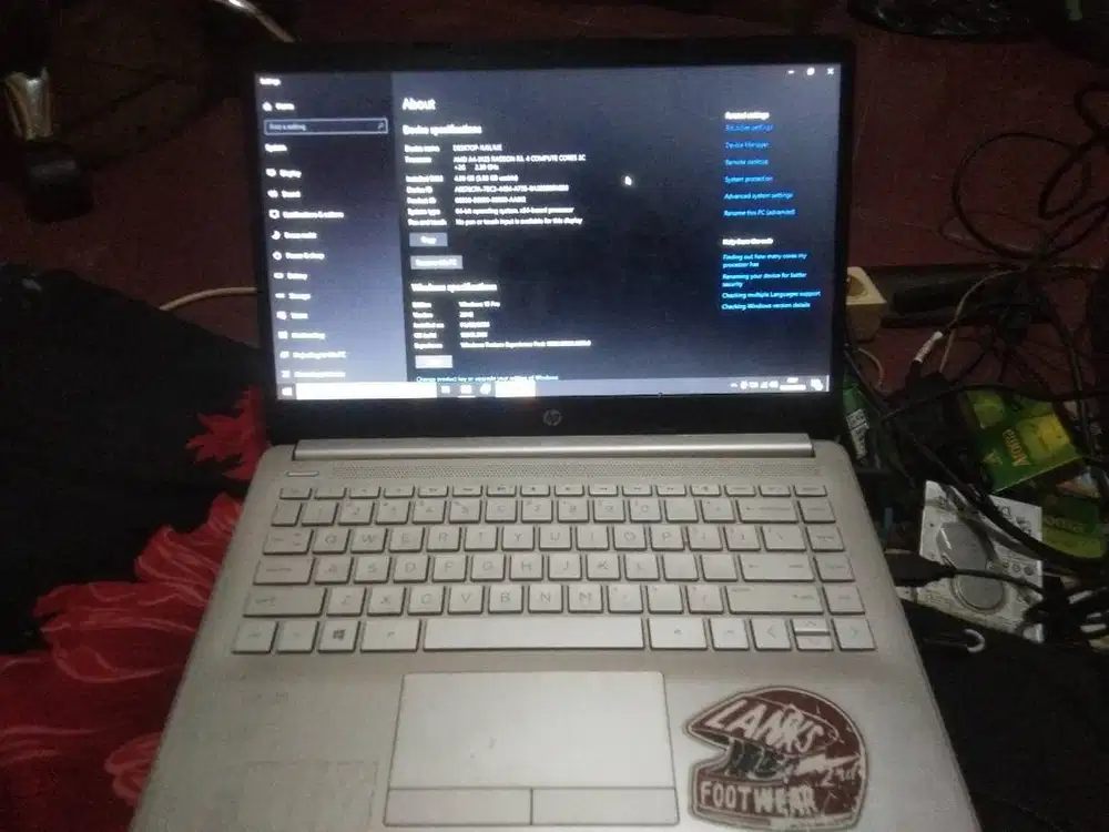 Laptop HP 14s -Dk0005AU  AMD A4-9125 Dual-Core