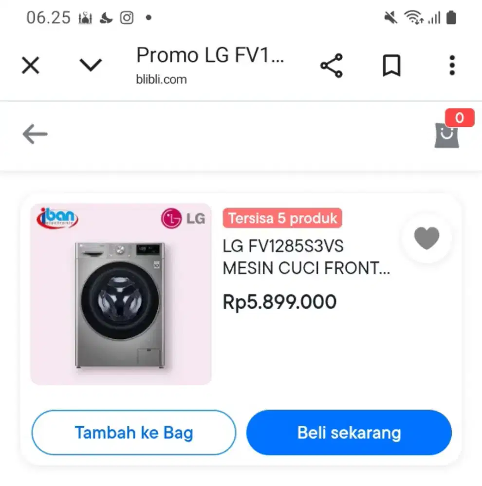 Jual Mesin cuci Merk LG type tercantum di gambar