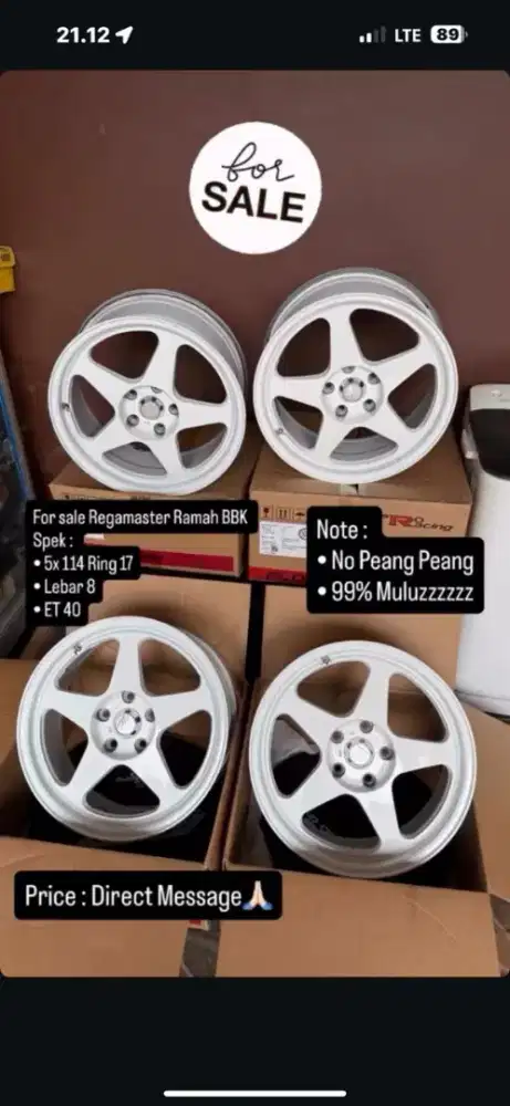 Velg R17 Kondisi sangat mulus