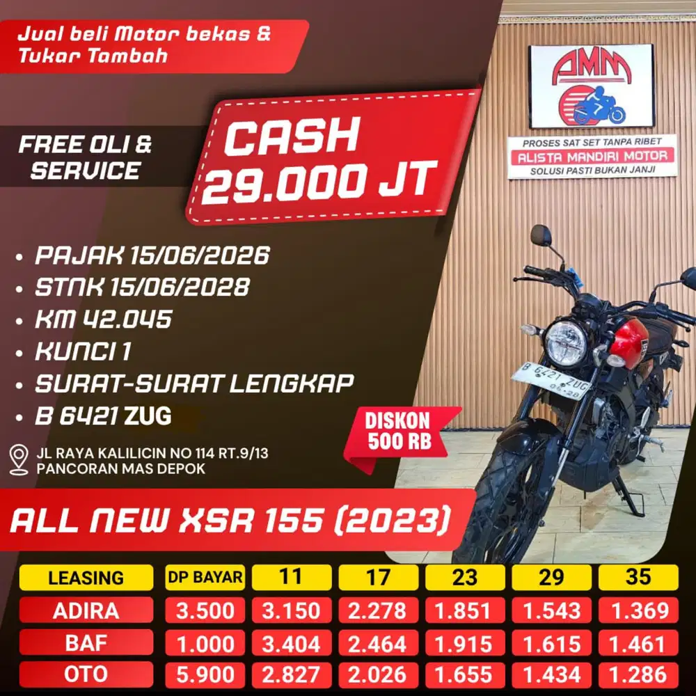 XSR 155 2023 ISTIMEWA BERGARANSI NEGO BISA KREDIVO PAYLATER.DP 1JT ACC