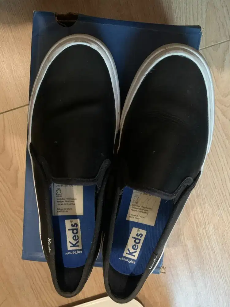 Keds Double Decker Black Leather