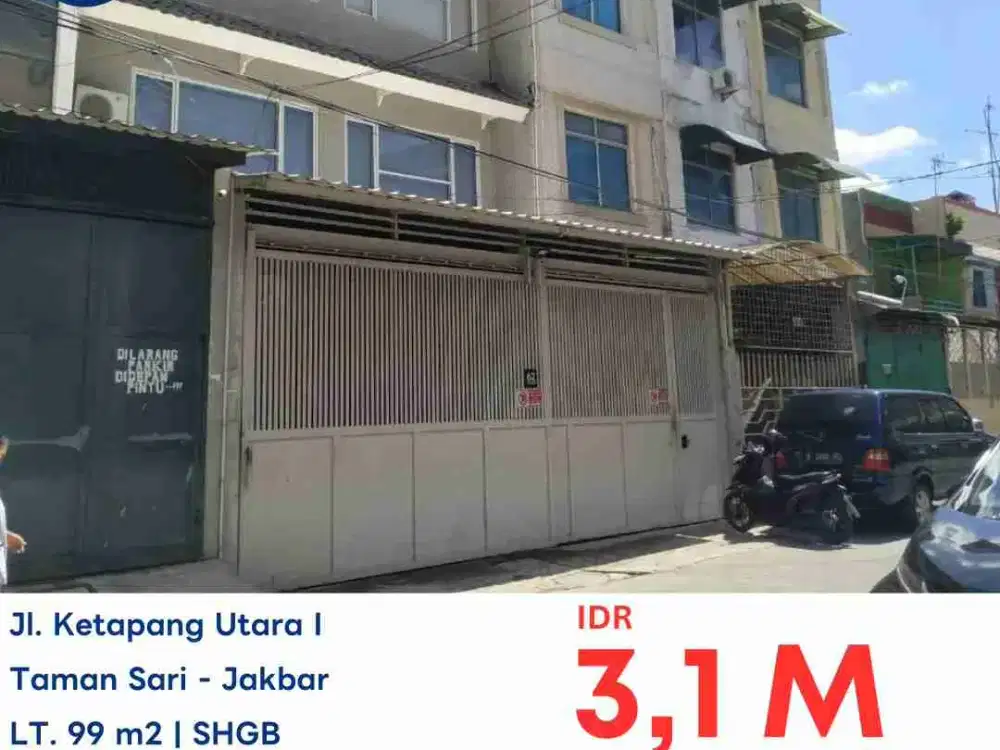 JUAL RUKO DI JALAN KETAPANG UTARA TAMAN SARI JAKARTA BARAT