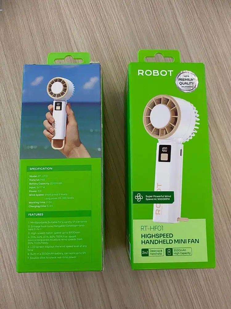 Kipas Robot hanheld mini fan white (RT-HF01)