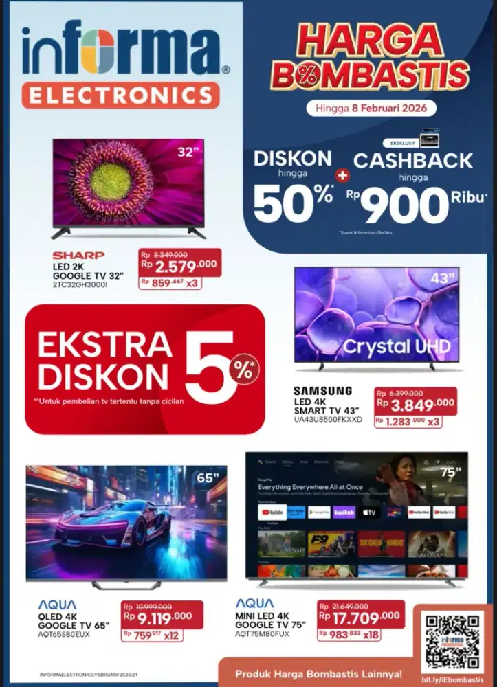 Ready stok tv sharp 32 inc google tv