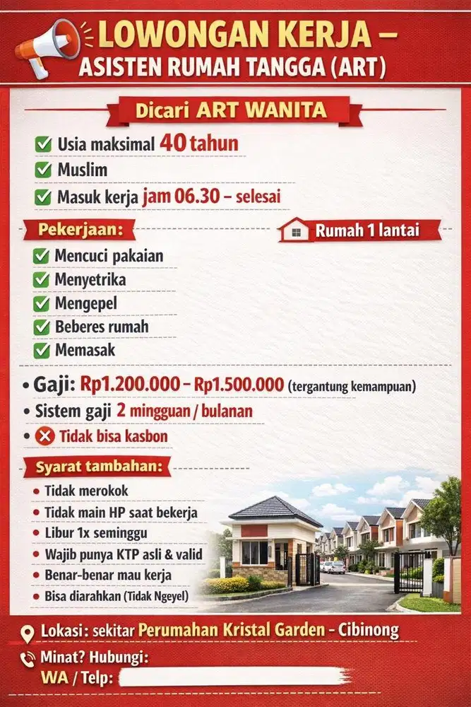 Lowongan ART PP cibinong