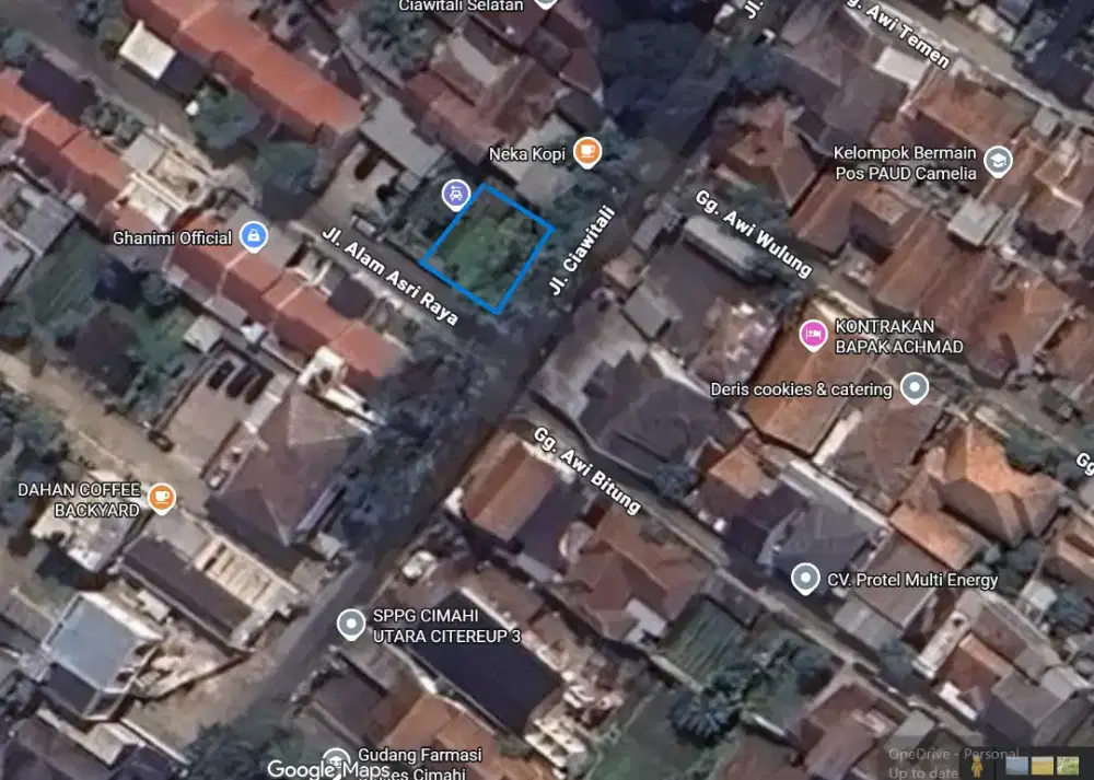 Dijual cepat tanah, pintu depan perumahan Alam Asri Residence