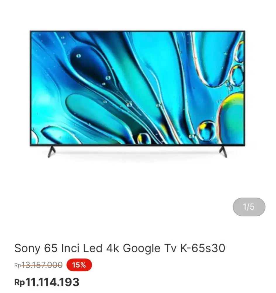 SONY 65INCI LED 4K GOOGLE TV K-65S30