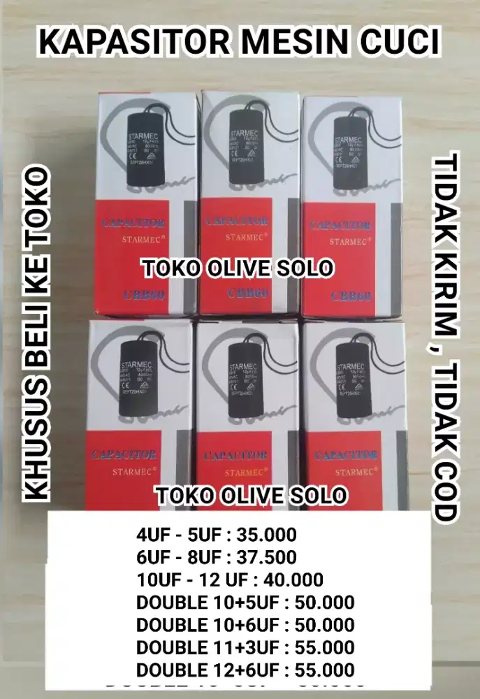 Kapasitor (KHUSUS BELI LANGSUNG KE TOKO)