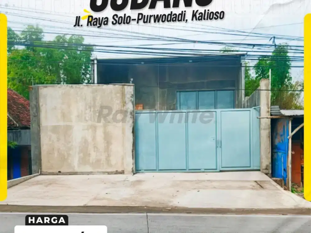 Disewakan Gudang Baru Strategis Tepi Jalan Raya Solo-Purwodadi Kalioso