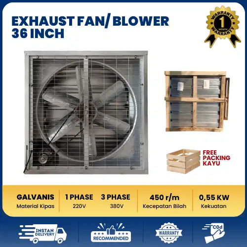 Exhaust Fan Blower Industrial 36 inch 1 PHASE 220V