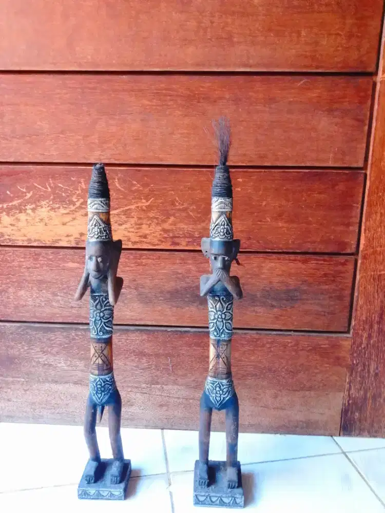 Dijual patung tau tau tulang perak 50cm (pajangan, koleksi, antik)