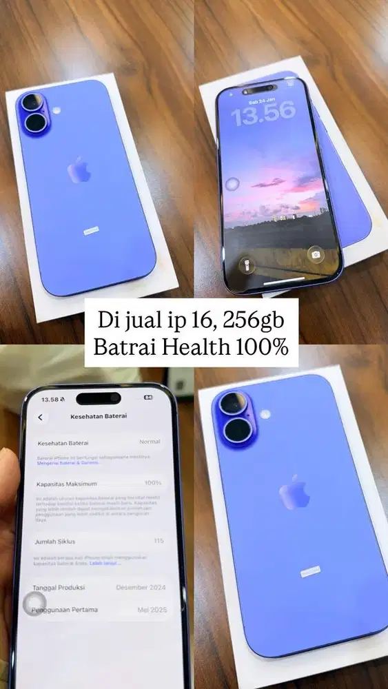 Iphone 16 biru 256Gb