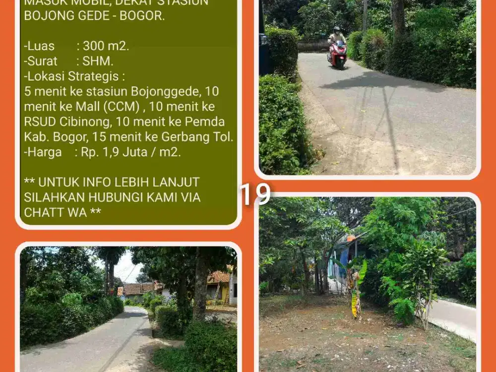 Tanah Strategis 300 m² Dekat Stasiun & Akses Tol di Bojonggede bogor.