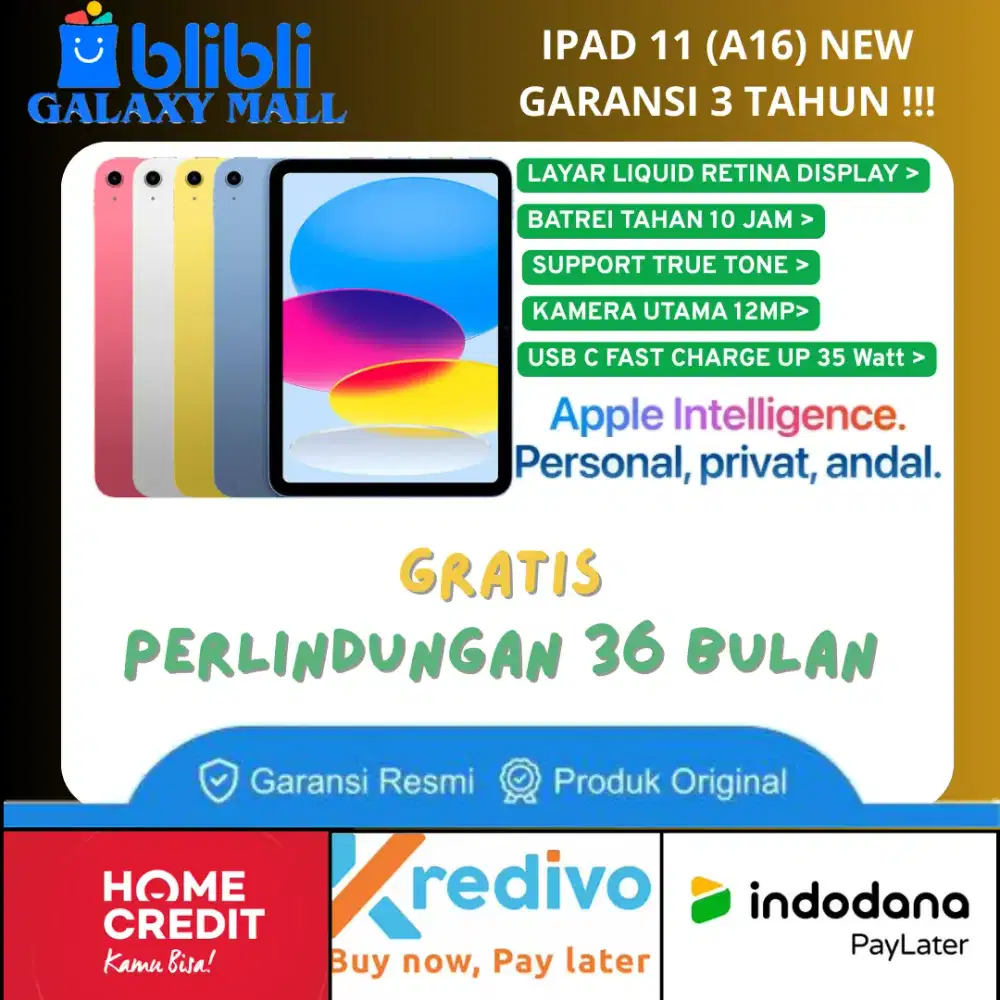 Promo Ipad 11 (Bionic A16) Potongan Tambahan Kartu Pelajar