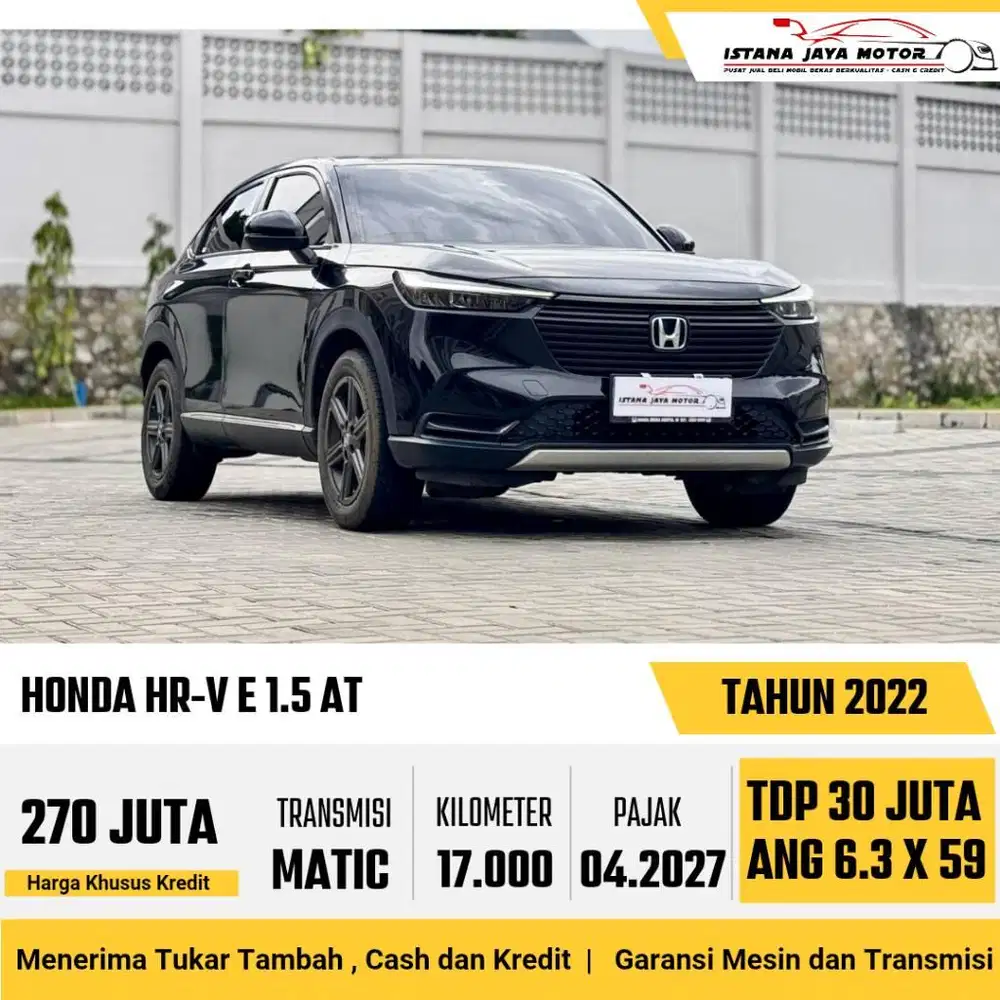 KM 17 RB Honda HR-V 1.5 E AT NIK 2022 Facelift Hitam