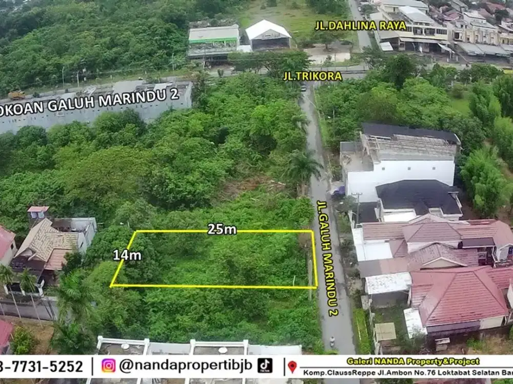 tanah 14x25m di jl.trikora komplek galuh marindu2 belakang unlam bjb