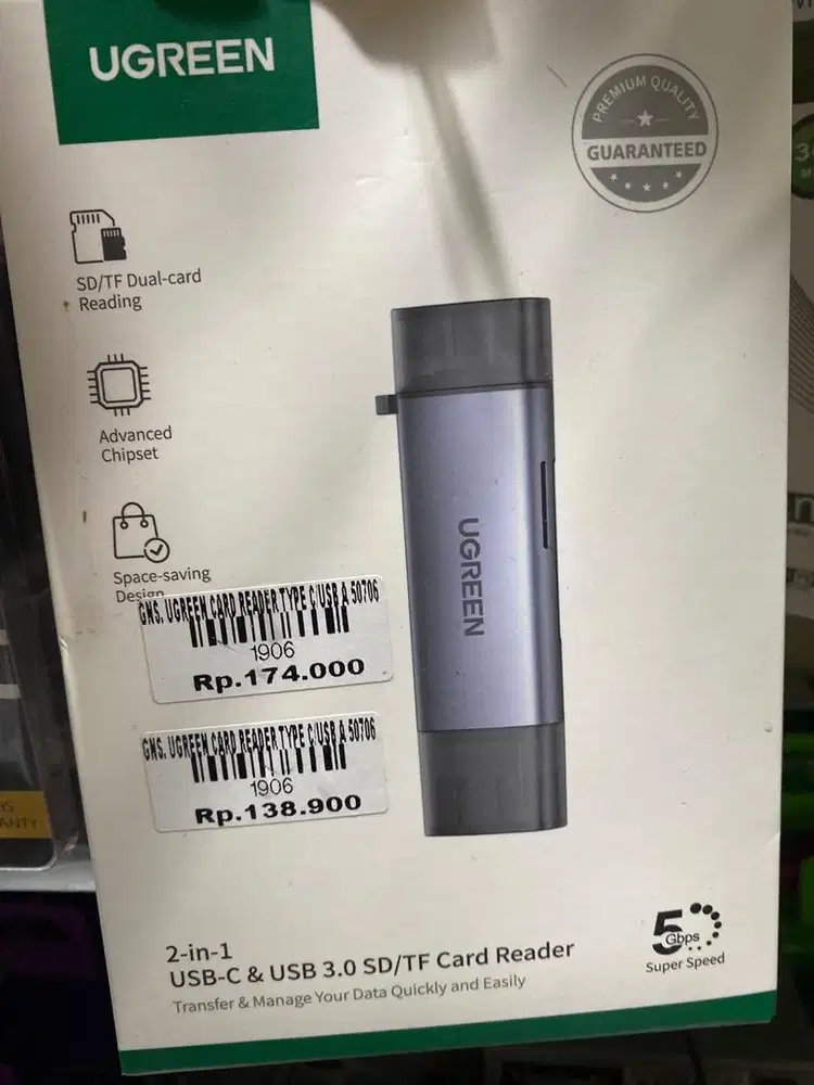 UGREEN CARD READER TYPE C TO USB A