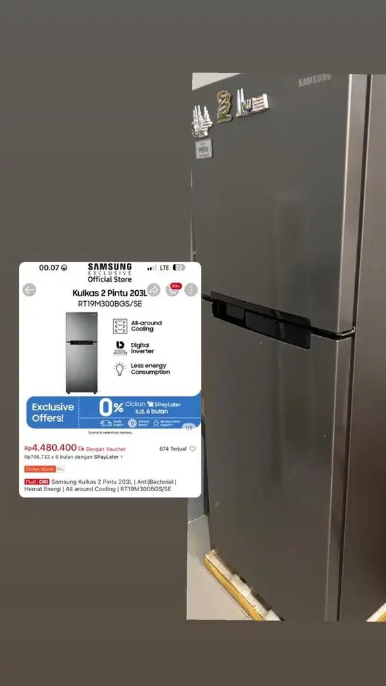 kulkas samsung mulus
