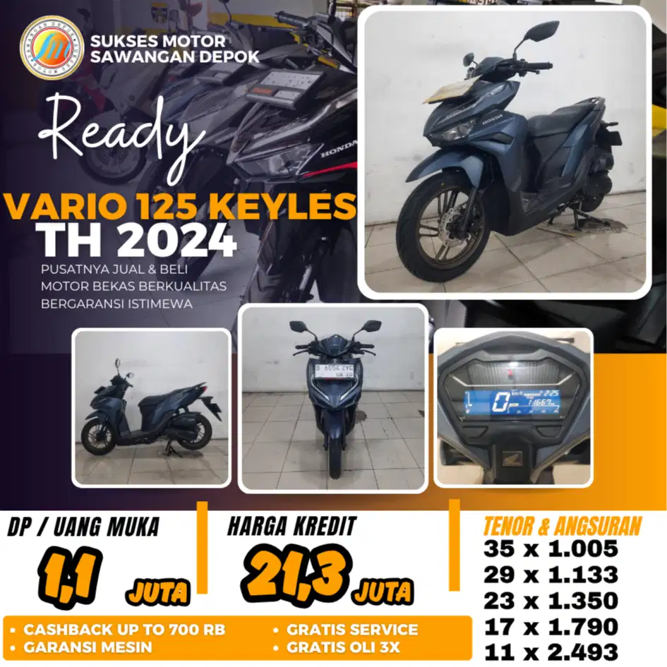MULUS BERGARANSI HONDA NEW VARIO 125 KEYLES TH 2024 BISA CASH KREDIT