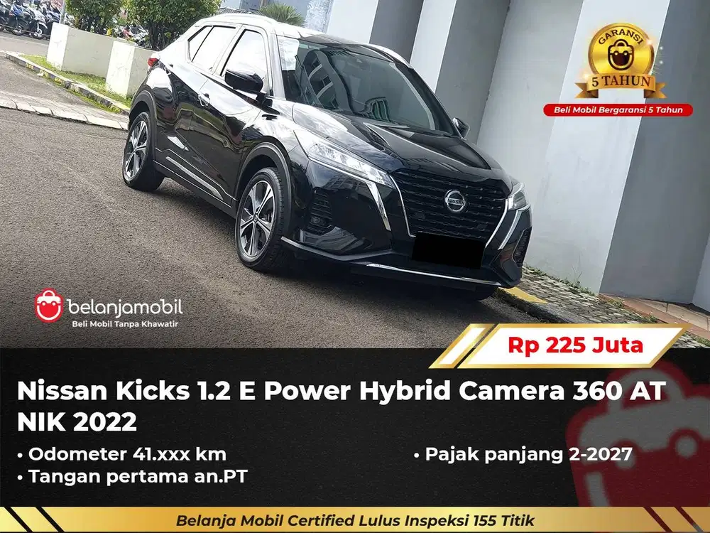 [ GARANSI 5TH ] Nissan Kicks 1.2 E Power Hybrid Camera 360 2022/2023