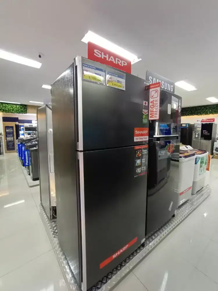 SHARP REFRIGERATOR 2 DOOR 613L PROMO BUNGA MULAI 0% FRE 1/2X CICILAN