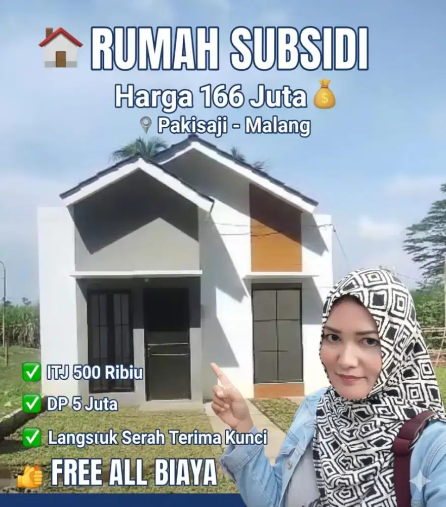 Rumah Subsidi Pakisaji angs 1 jt /bln