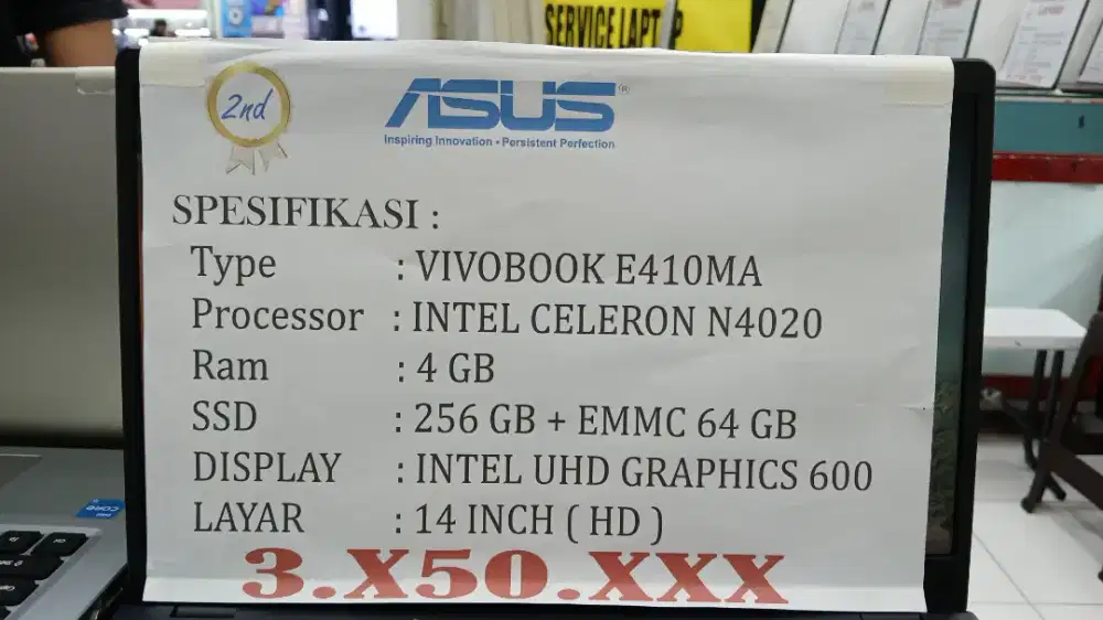 [PROMO RAMADHAN] ASUS VIVOBOOK INTEL CELERON N4020 RAM 4GB SSD 256+64