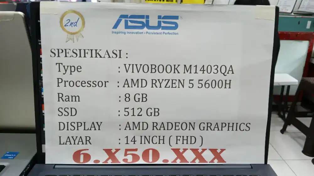 [PROMO RAMADHAN] ASUS VIVOBOOK AMD RYZEN 5 5600H RAM 8GB SSD 512GB