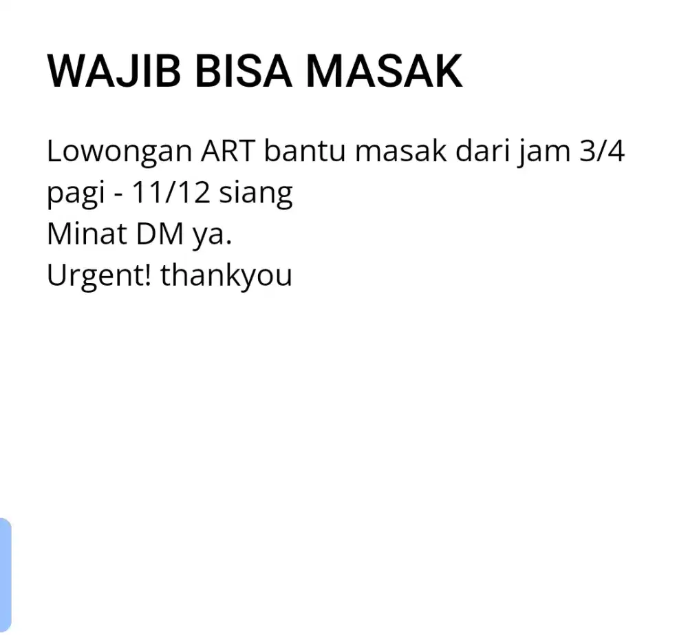 Art wajib bisa masak