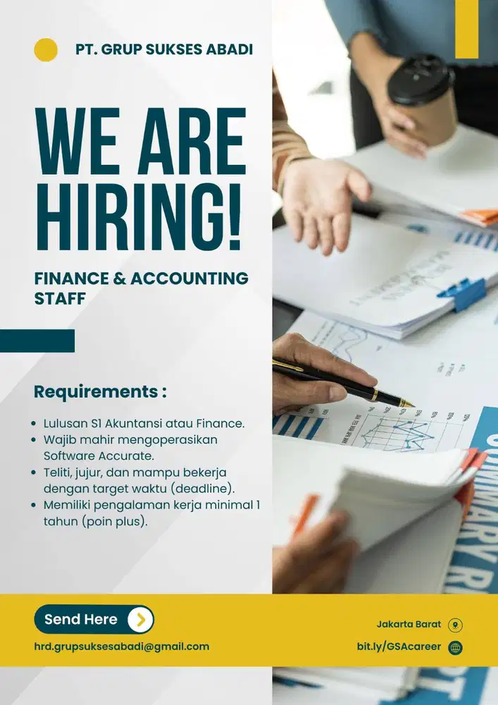 Urgently Needed!! Finance & Accounting Staff