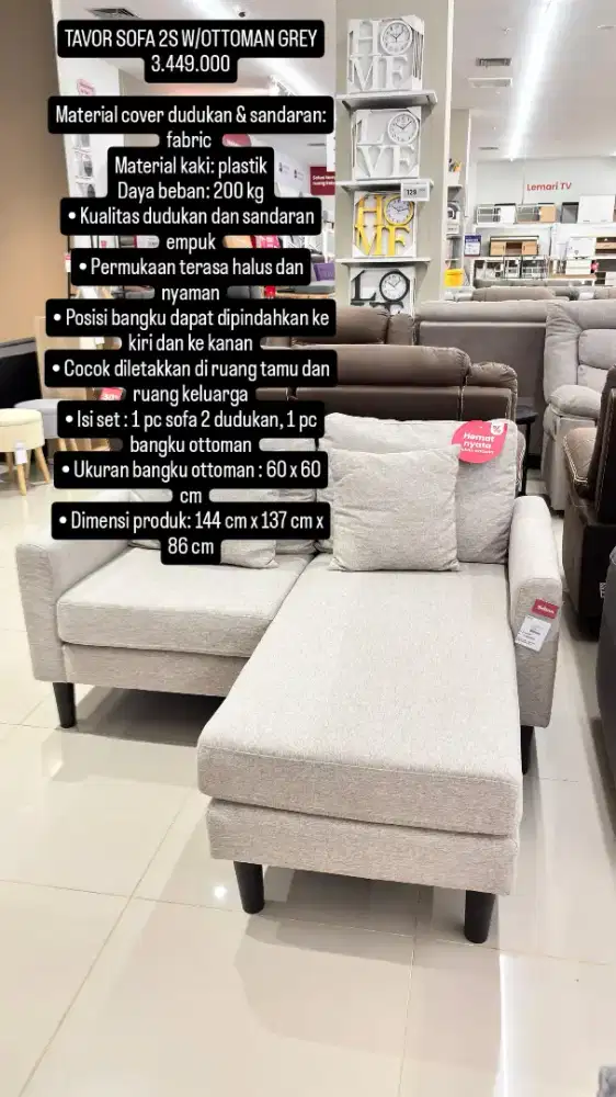 Sofa L minimalis by selma