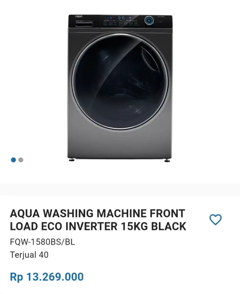 JUAL MURAH MASIH BARU MESIN CUCI 15KG AQUA INVERTER