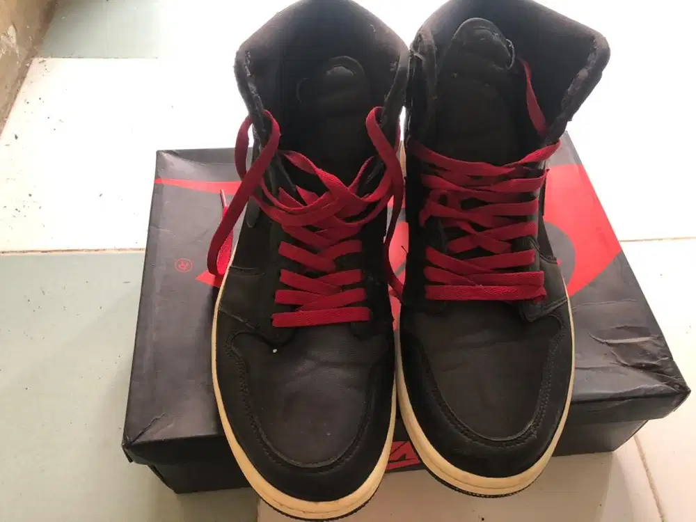 Nike Air Jordan high black satin