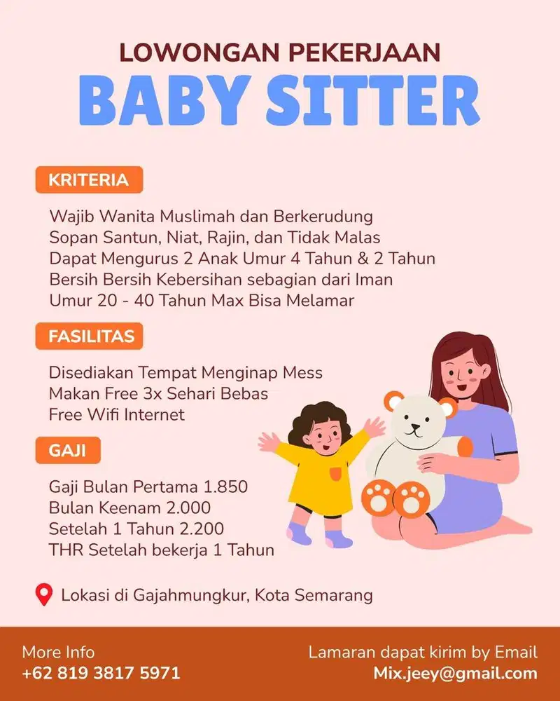 LOWONGAN PEKERJAAN BABY SITTER DI SEMARANG