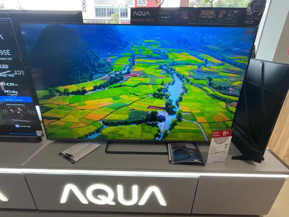 Cicilan 0% TV AQUA (sanyo) MiniLed Google 4K 65 Inch