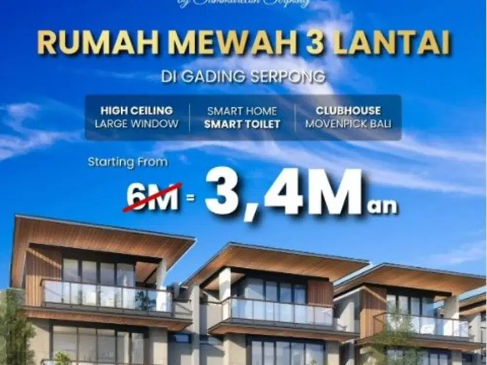 Terbaru Rumah Best Seller di Tengah Kota Gading Serpong Finore Summarecon Limited Unit!!